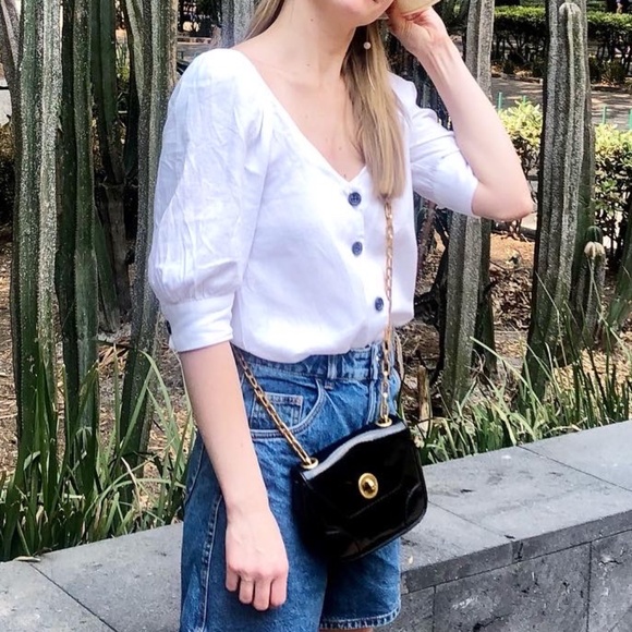 Cotton and linen  rustic ZARA blouse - Picture 3 of 8